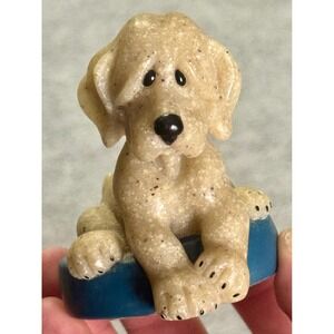 Quarry Critters Patience Dog Figurine Second Nature Design 50184 Puppy in Bowl